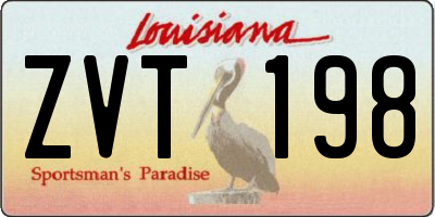 LA license plate ZVT198