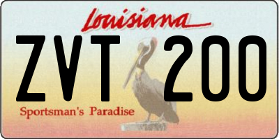 LA license plate ZVT200