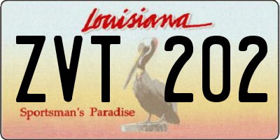 LA license plate ZVT202