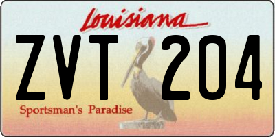 LA license plate ZVT204