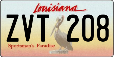 LA license plate ZVT208