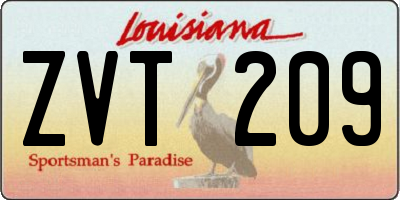 LA license plate ZVT209