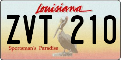 LA license plate ZVT210