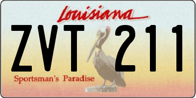 LA license plate ZVT211
