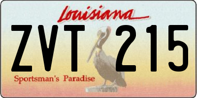 LA license plate ZVT215