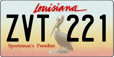 LA license plate ZVT221