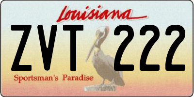 LA license plate ZVT222