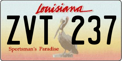 LA license plate ZVT237