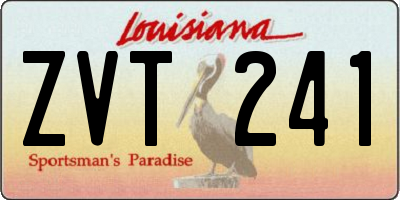 LA license plate ZVT241