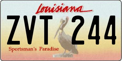 LA license plate ZVT244
