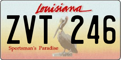 LA license plate ZVT246