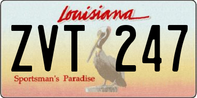 LA license plate ZVT247