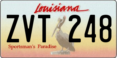 LA license plate ZVT248