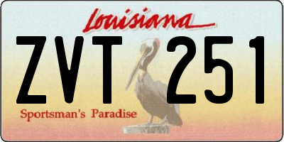 LA license plate ZVT251