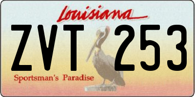 LA license plate ZVT253