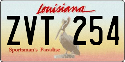 LA license plate ZVT254