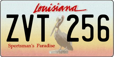 LA license plate ZVT256