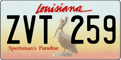 LA license plate ZVT259