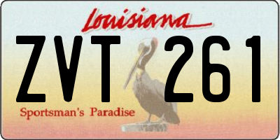 LA license plate ZVT261