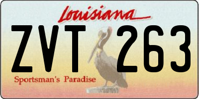 LA license plate ZVT263