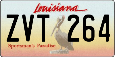 LA license plate ZVT264