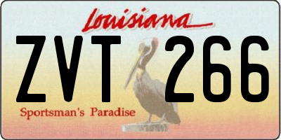LA license plate ZVT266