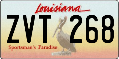 LA license plate ZVT268