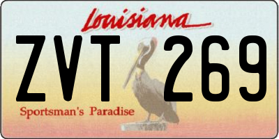 LA license plate ZVT269