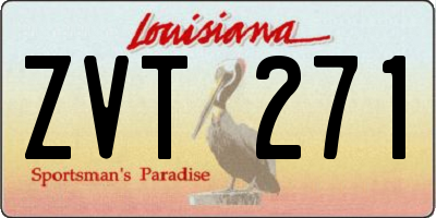 LA license plate ZVT271