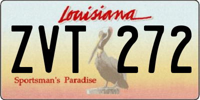 LA license plate ZVT272