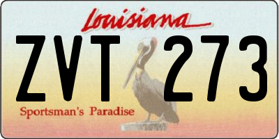 LA license plate ZVT273