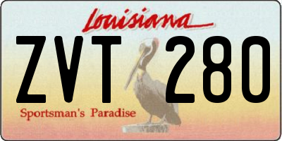 LA license plate ZVT280