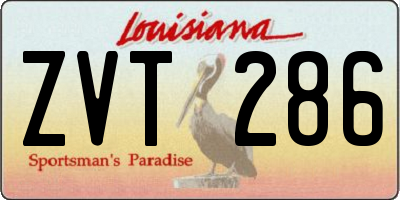 LA license plate ZVT286