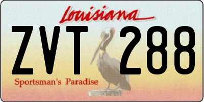 LA license plate ZVT288
