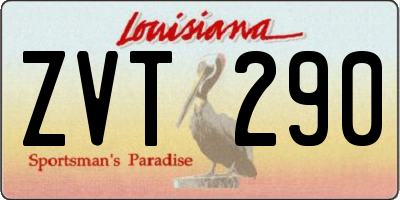 LA license plate ZVT290