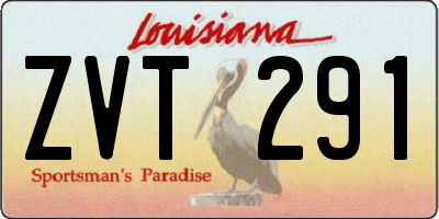LA license plate ZVT291