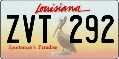 LA license plate ZVT292