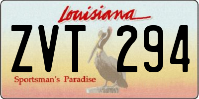 LA license plate ZVT294