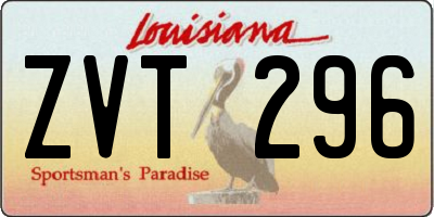 LA license plate ZVT296