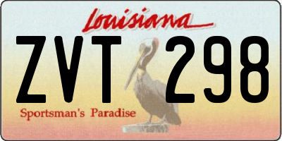 LA license plate ZVT298