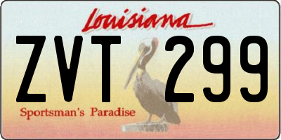 LA license plate ZVT299