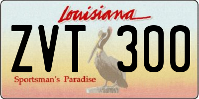 LA license plate ZVT300