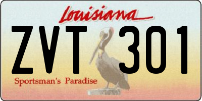 LA license plate ZVT301