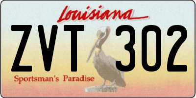 LA license plate ZVT302