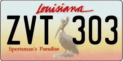 LA license plate ZVT303