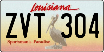 LA license plate ZVT304
