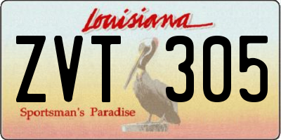 LA license plate ZVT305