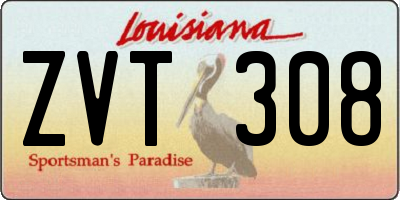LA license plate ZVT308