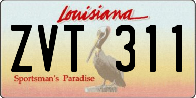 LA license plate ZVT311