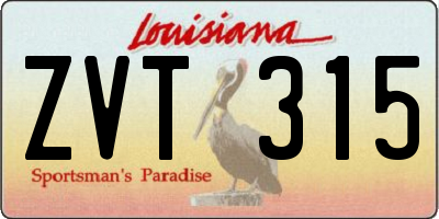 LA license plate ZVT315